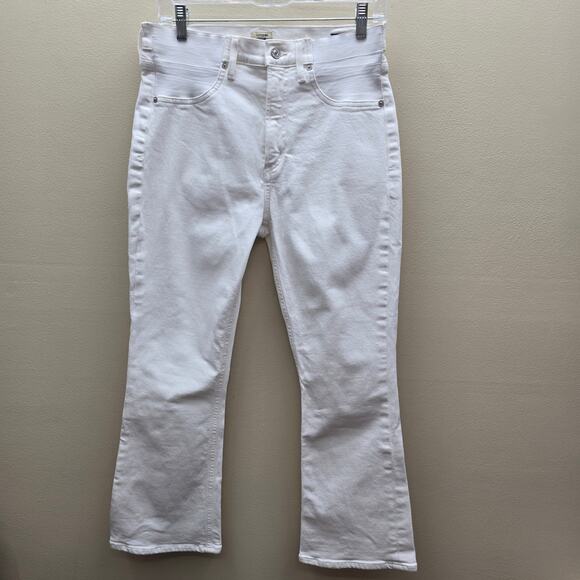 Citizens Of Humanity Denim - Citizens of Humanity Demy Cropped Flare Jeans Women SZ 29 Cotton Blend White